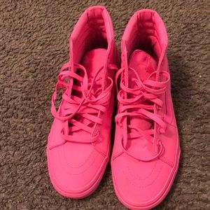 Neon Pink High Top Vans (UNISEX)